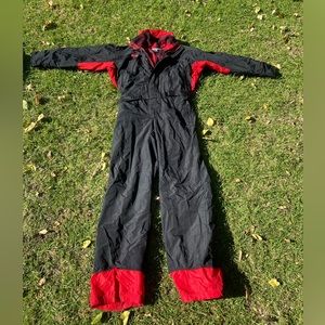 Vintage Columbia Bugaboo Black Red Ski Snow Board Suit Retro Sz XLarge